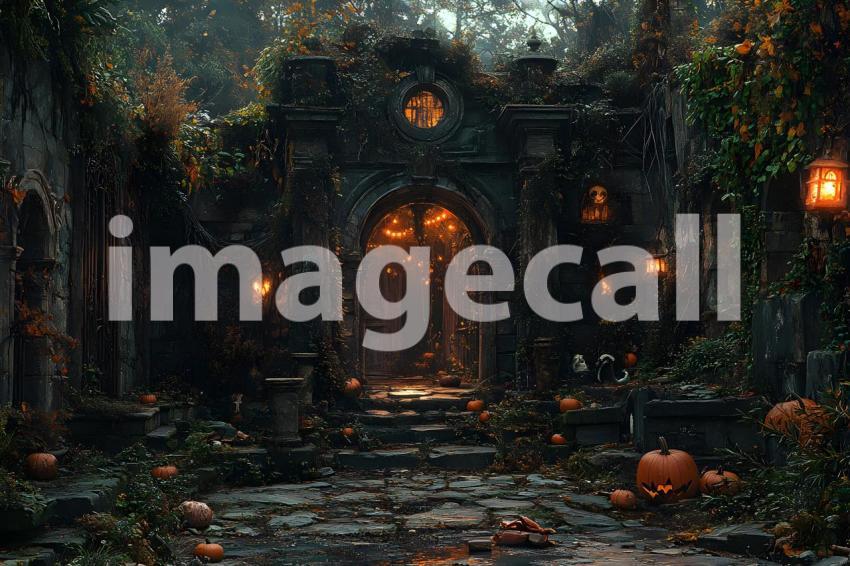 050 halloween monster view 50 backdrops b25242