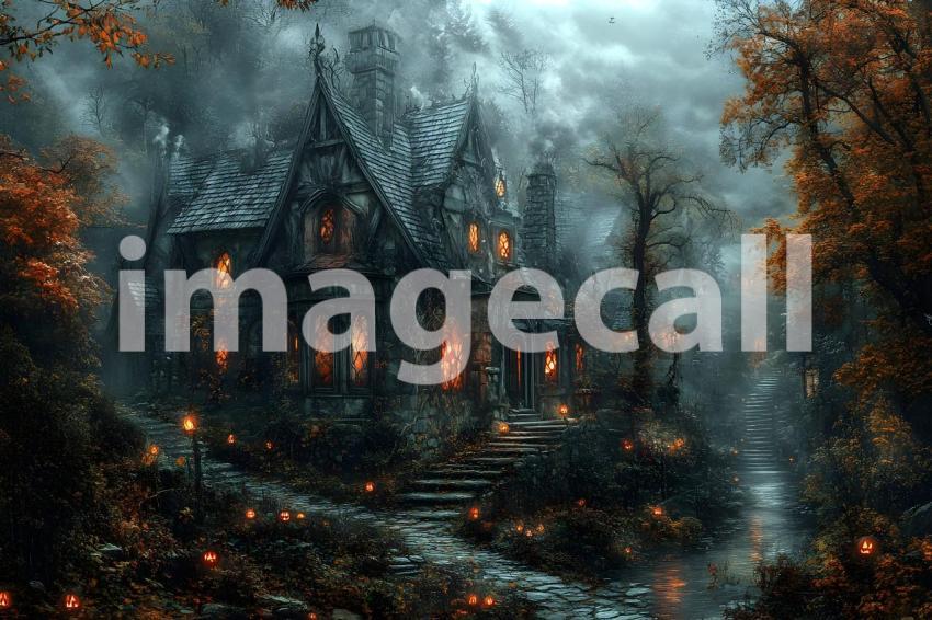 044 halloween monster view 50 backdrops b25242