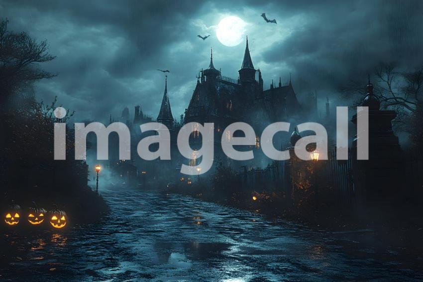 009 halloween forest scene 80 backdrops b25236