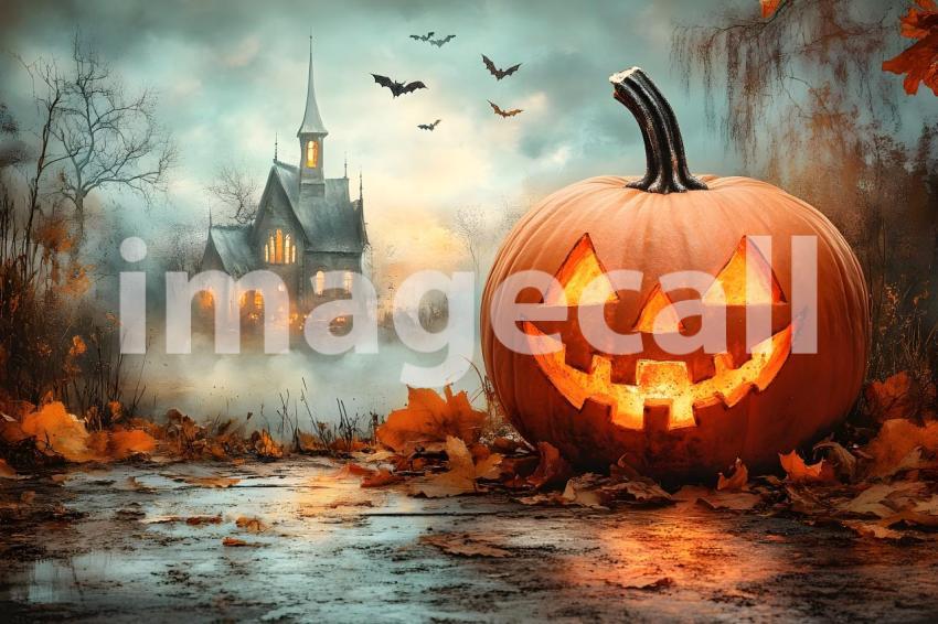 007 halloween forest scene 80 backdrops b25236