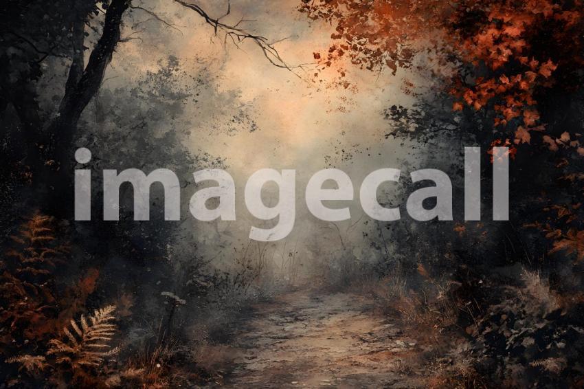 025 halloween forest scene 80 backdrops b25236
