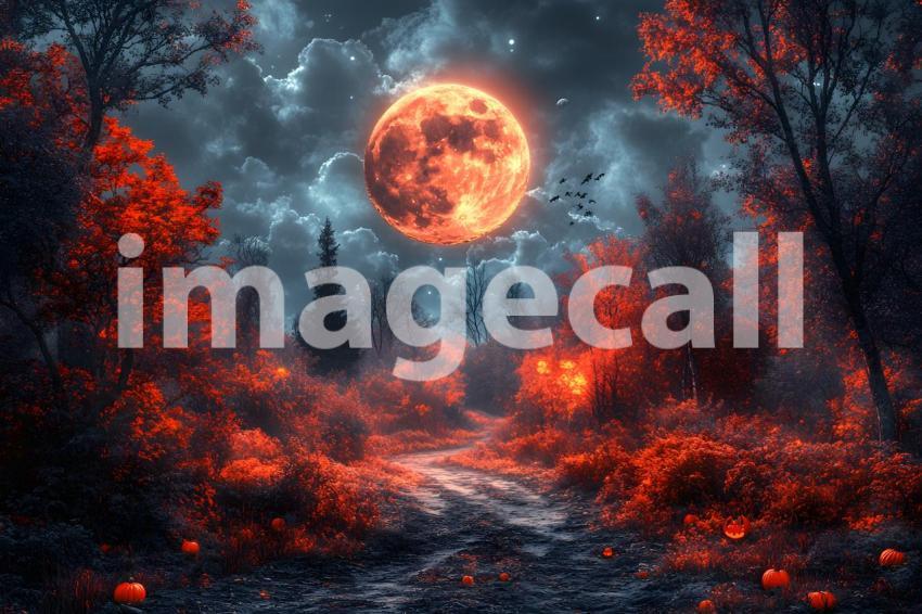 016 halloween forest scene 80 backdrops b25236