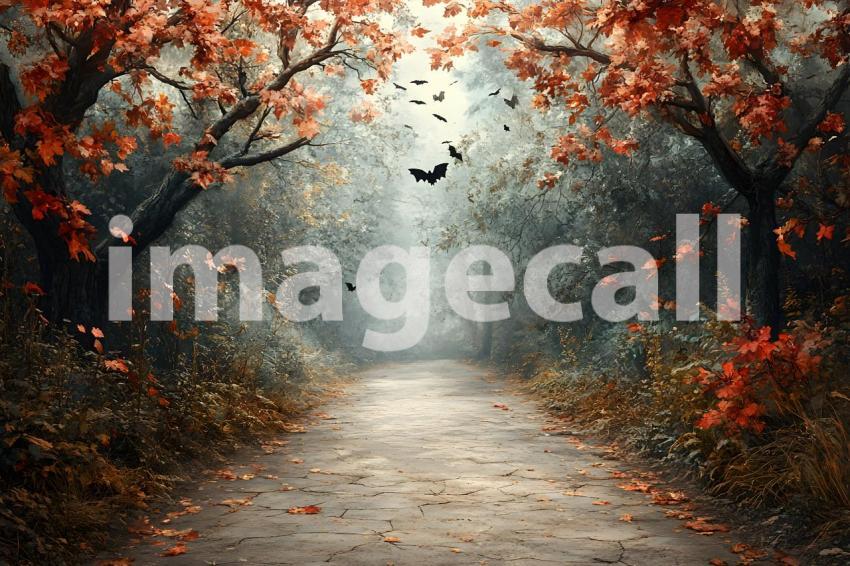 030 halloween forest scene 80 backdrops b25236