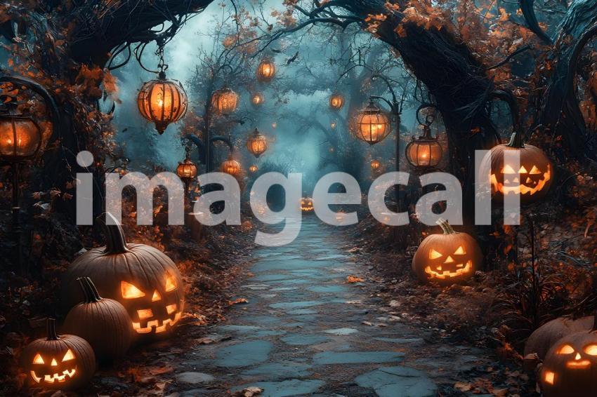 002 halloween forest scene 80 backdrops b25236