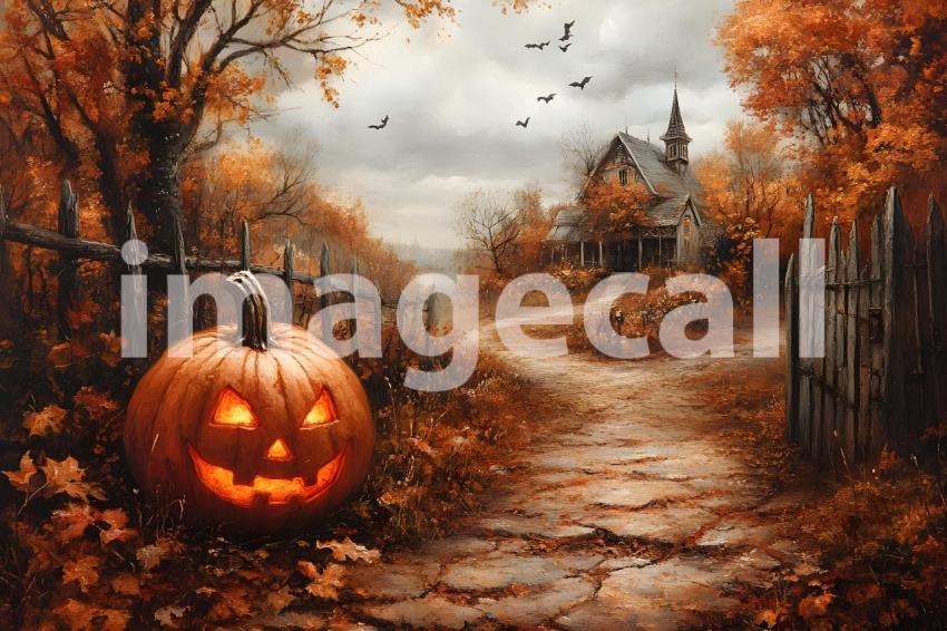 010 halloween forest scene 80 backdrops b25236