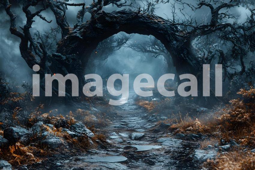 032 halloween forest scene 80 backdrops b25236