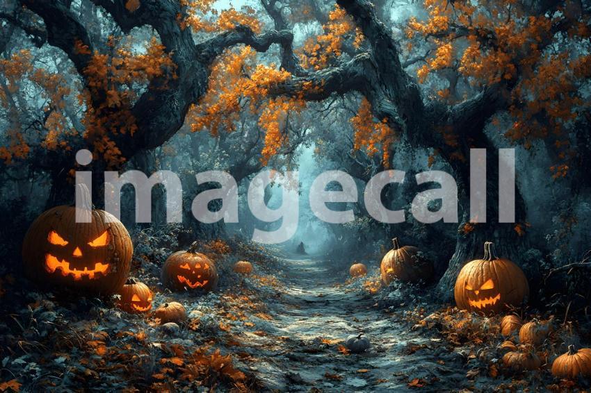 047 halloween forest scene 80 backdrops b25236
