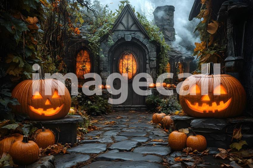 057 halloween forest scene 80 backdrops b25236