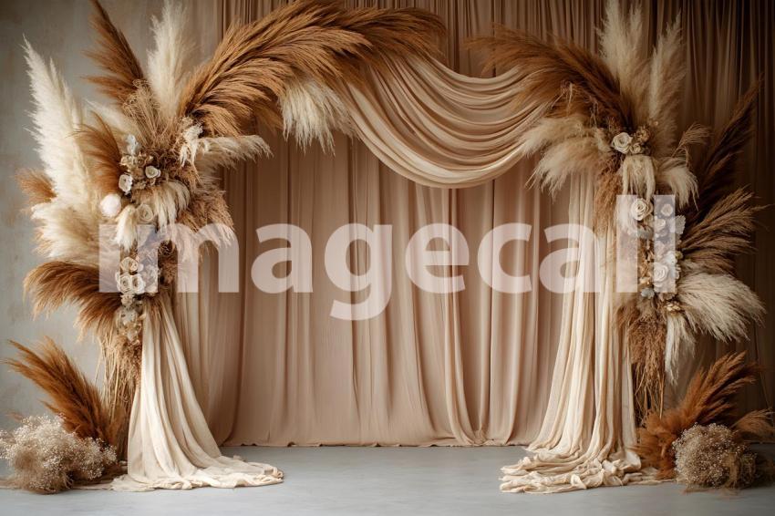 020 boho pampas arch 60 backdrops b25252