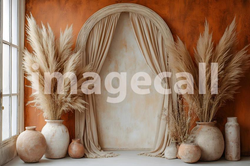 010 boho pampas arch 60 backdrops b25252