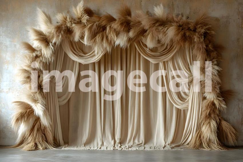 022 boho pampas arch 60 backdrops b25252
