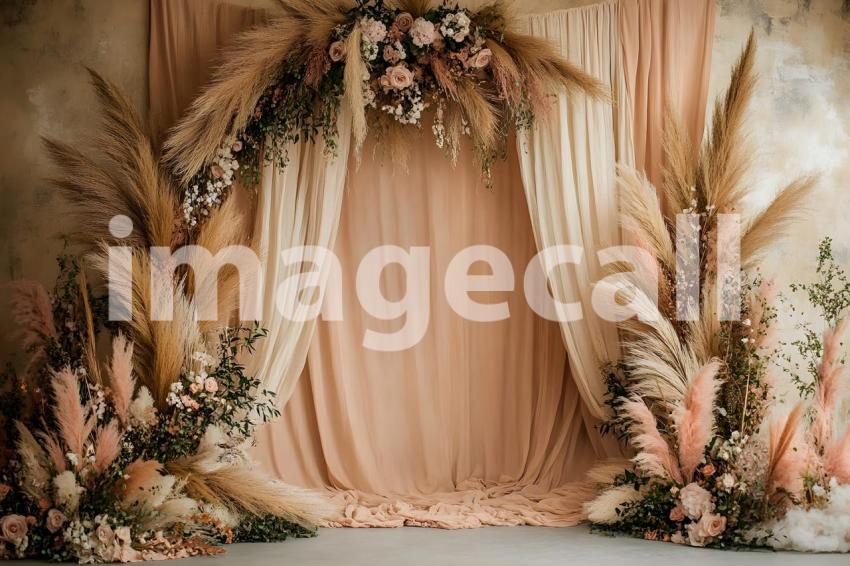 023 boho pampas arch 60 backdrops b25252