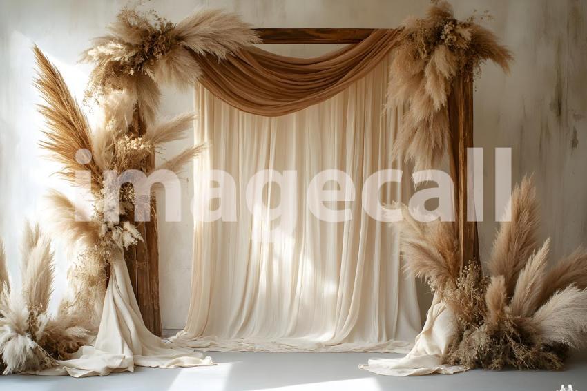 039 boho pampas arch 60 backdrops b25252