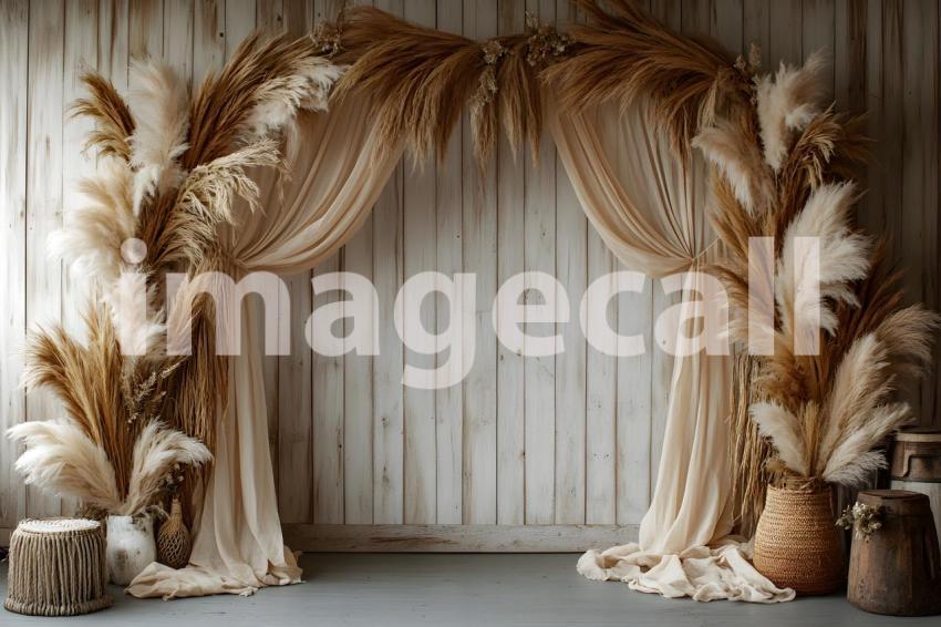 038 boho pampas arch 60 backdrops b25252