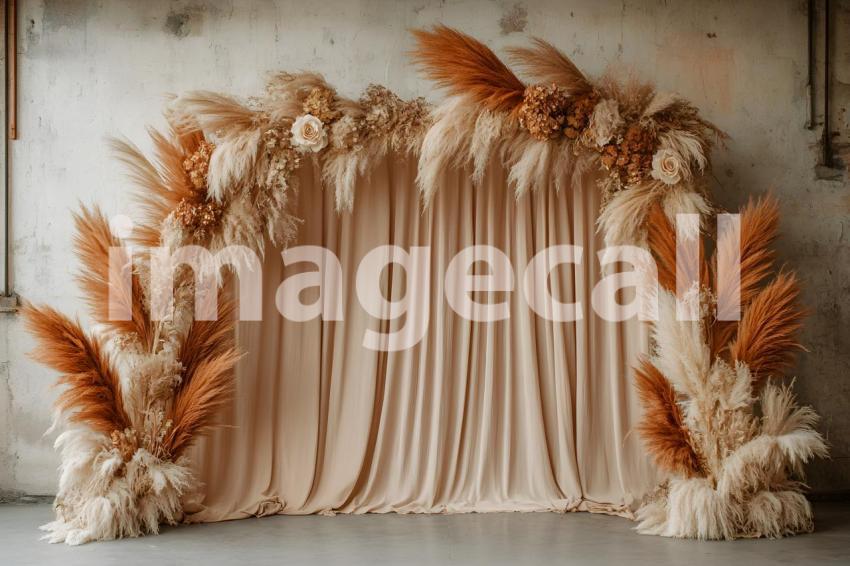 031 boho pampas arch 60 backdrops b25252