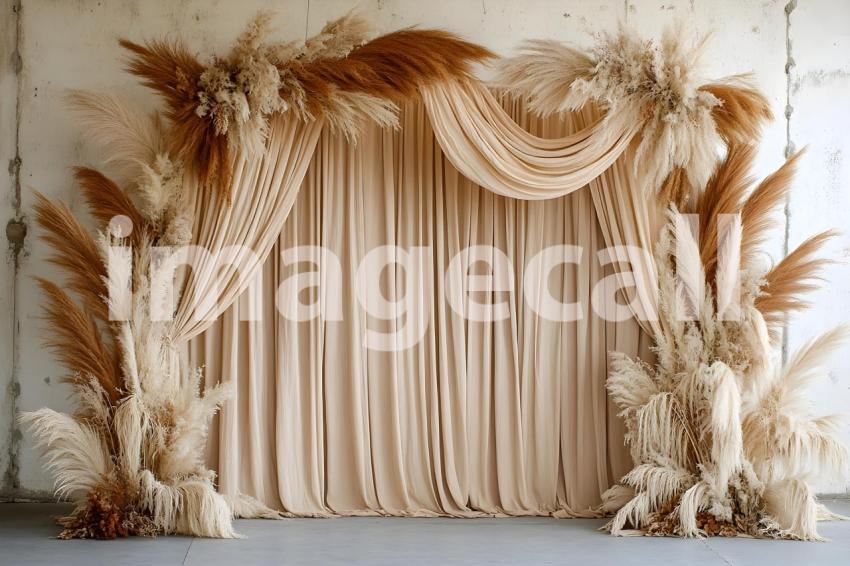 037 boho pampas arch 60 backdrops b25252