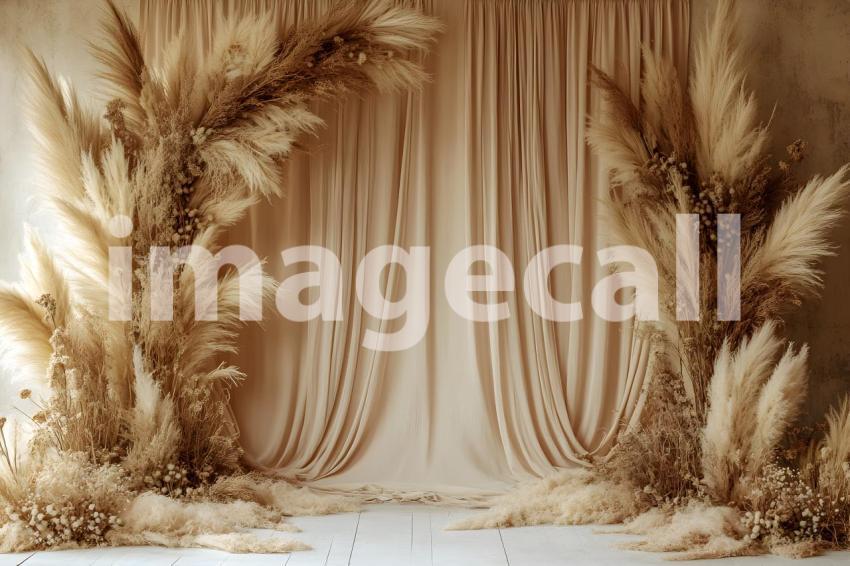 034 boho pampas arch 60 backdrops b25252