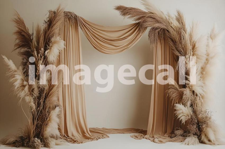 043 boho pampas arch 60 backdrops b25252