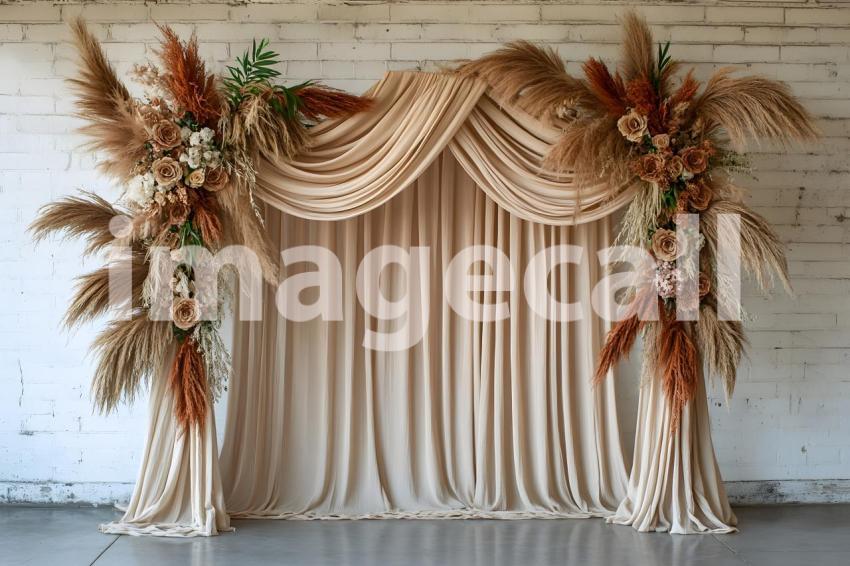 035 boho pampas arch 60 backdrops b25252