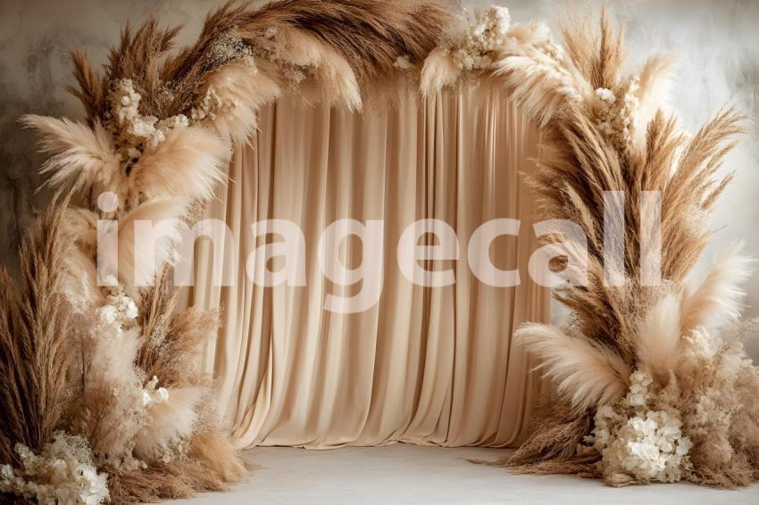 032 boho pampas arch 60 backdrops b25252