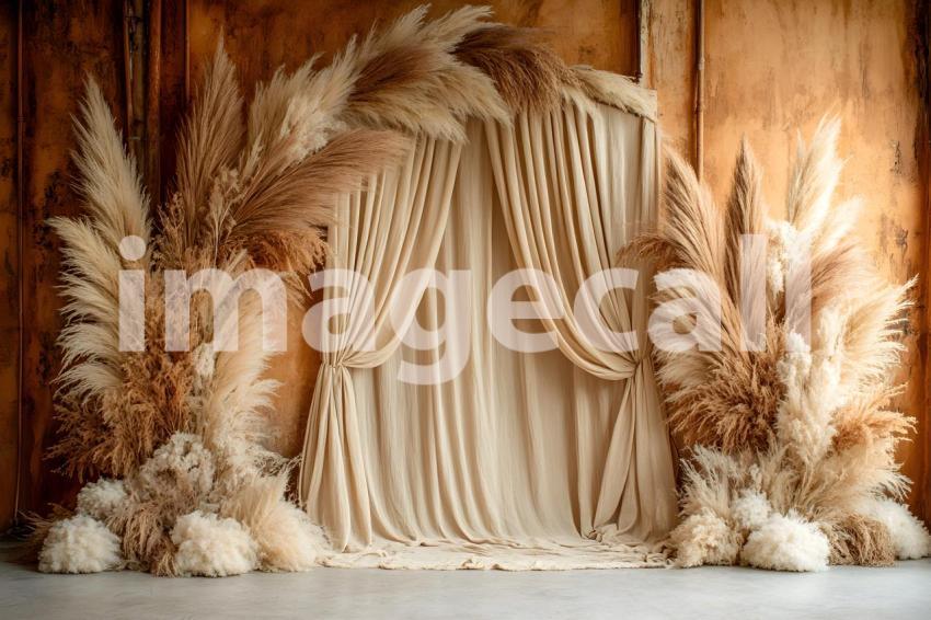 036 boho pampas arch 60 backdrops b25252
