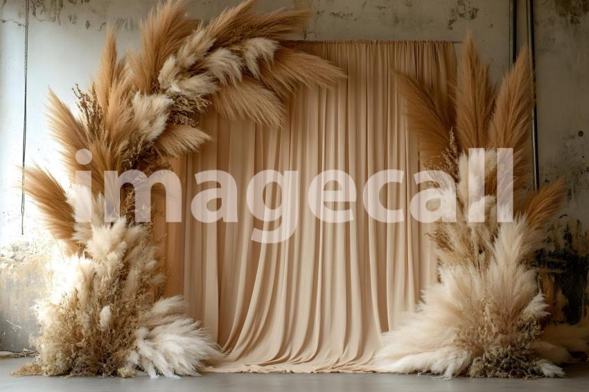 044 boho pampas arch 60 backdrops b25252