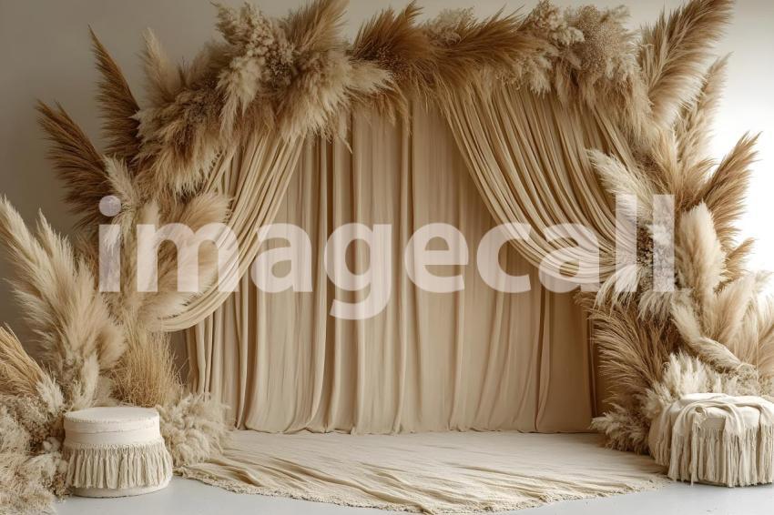 046 boho pampas arch 60 backdrops b25252