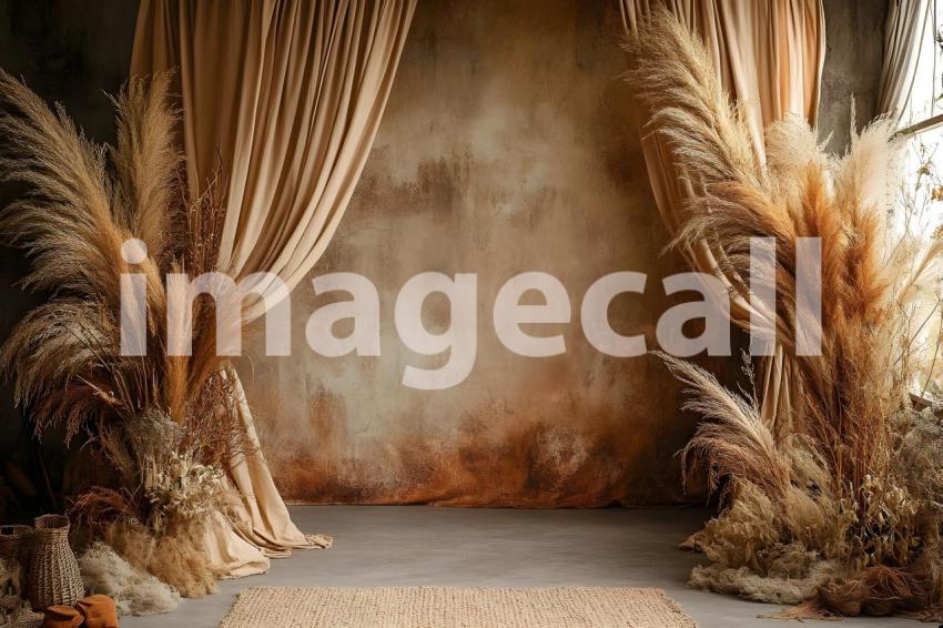 045 boho pampas arch 60 backdrops b25252