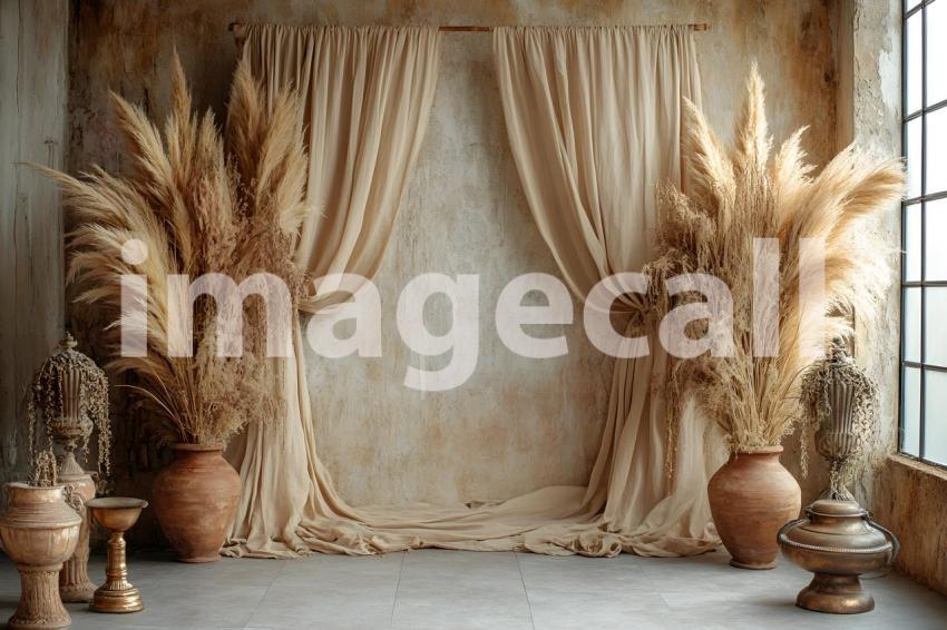 047 boho pampas arch 60 backdrops b25252