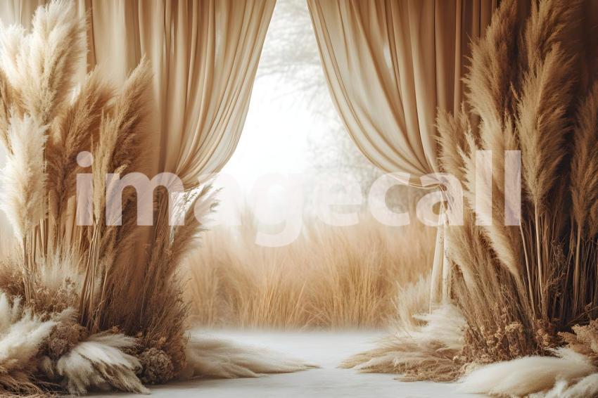 050 boho pampas arch 60 backdrops b25252