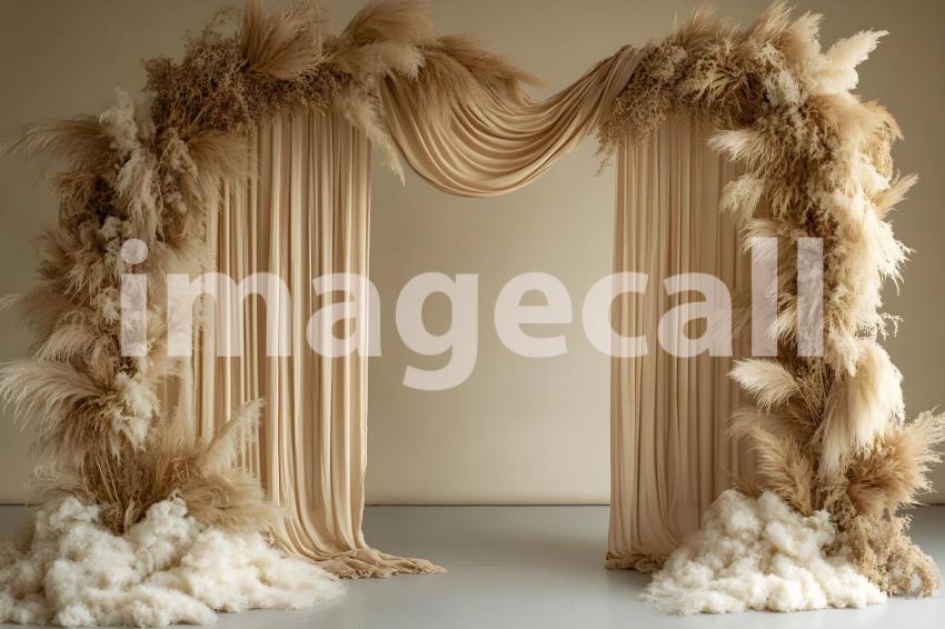 049 boho pampas arch 60 backdrops b25252