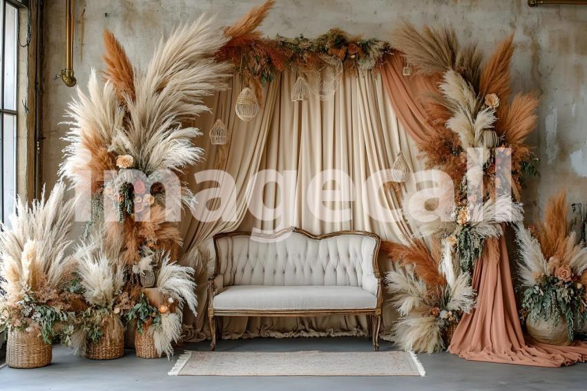 051 boho pampas arch 60 backdrops b25252