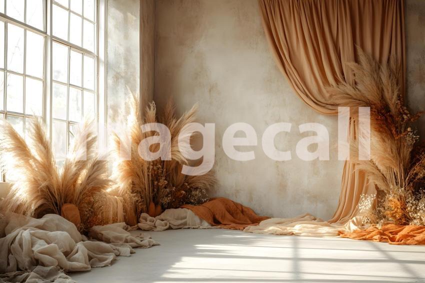 052 boho pampas arch 60 backdrops b25252