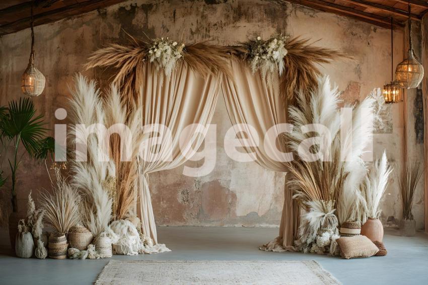 055 boho pampas arch 60 backdrops b25252