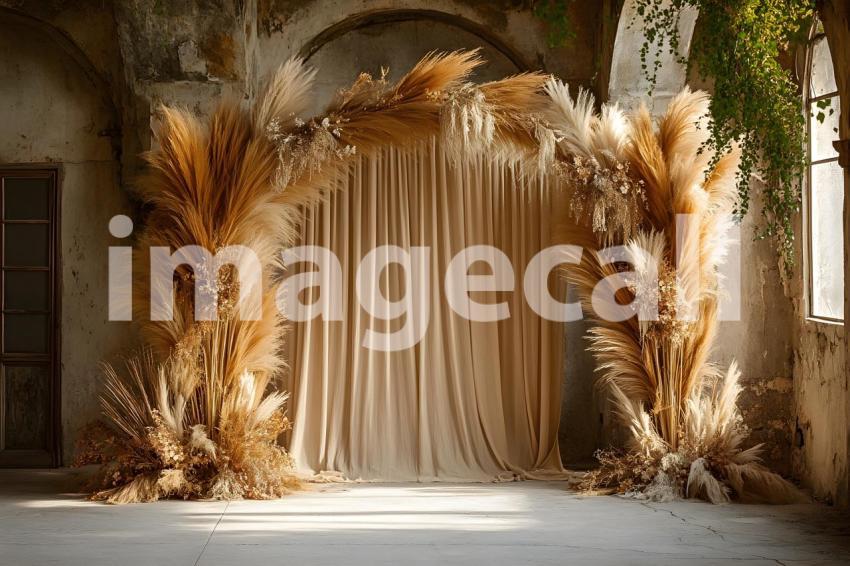 002 boho pampas arch 60 backdrops b25252