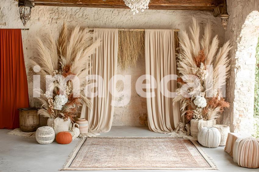 008 boho pampas arch 60 backdrops b25252