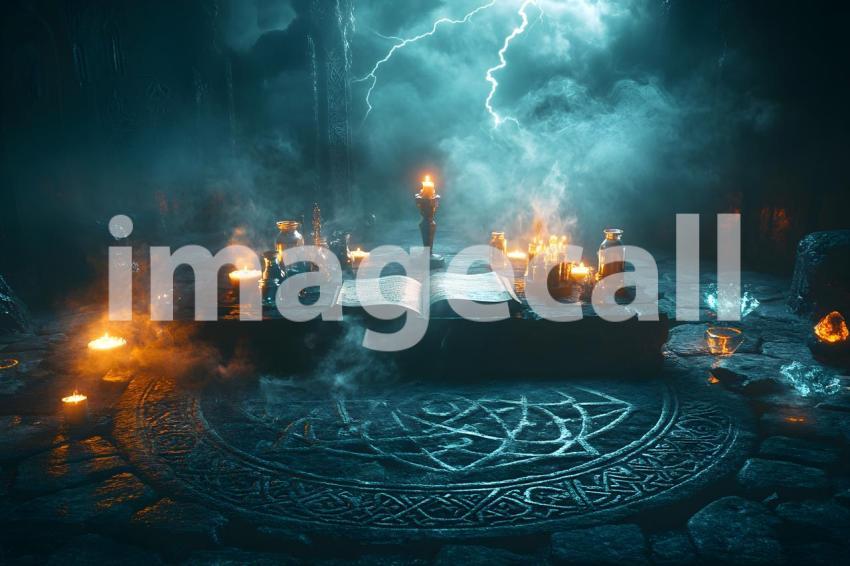 011 dark candlelit altar 60 backdrops b25027