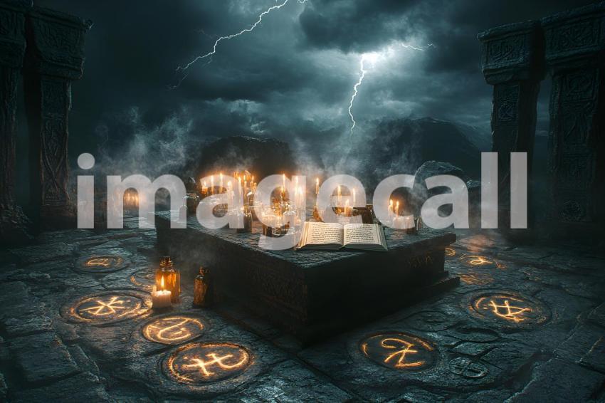 010 dark candlelit altar 60 backdrops b25027
