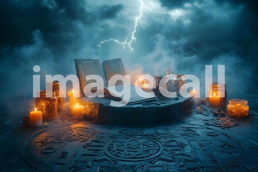 009 dark candlelit altar 60 backdrops b25027