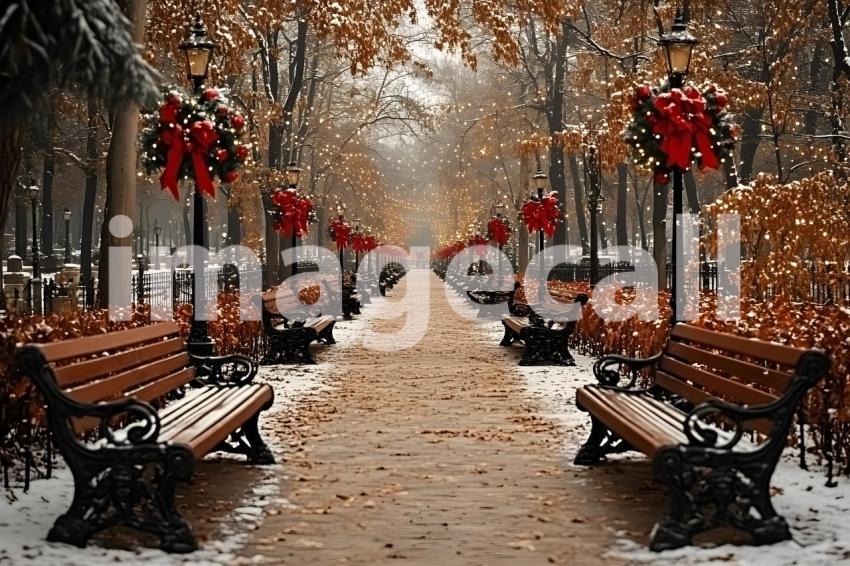 056 christmas park scene 65 backdrops b25088