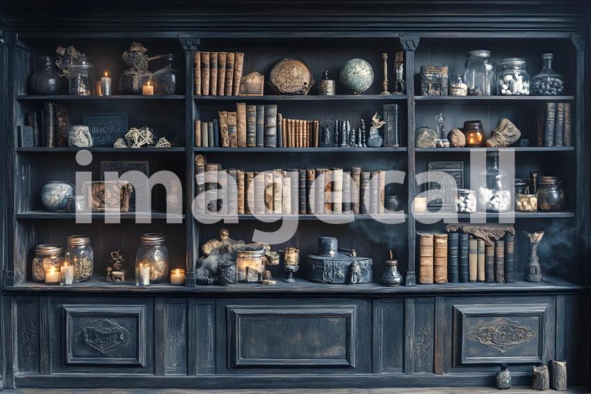 093 enchanted bookshelf 125 backdrops b25064