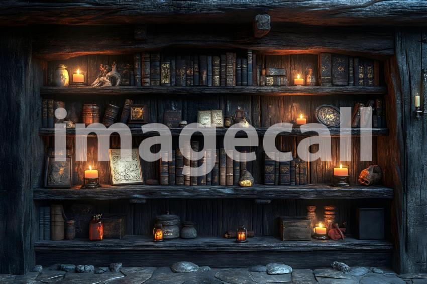 098 enchanted bookshelf 125 backdrops b25064