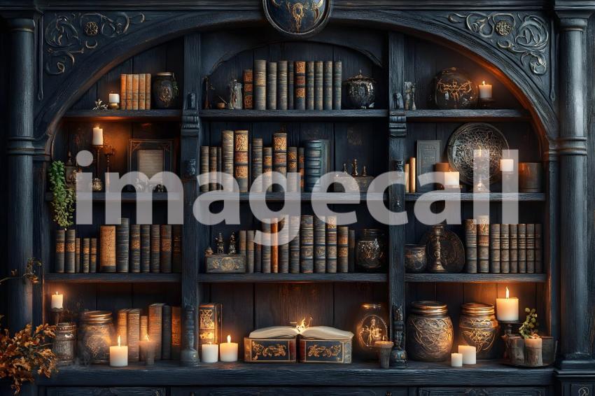 094 enchanted bookshelf 125 backdrops b25064