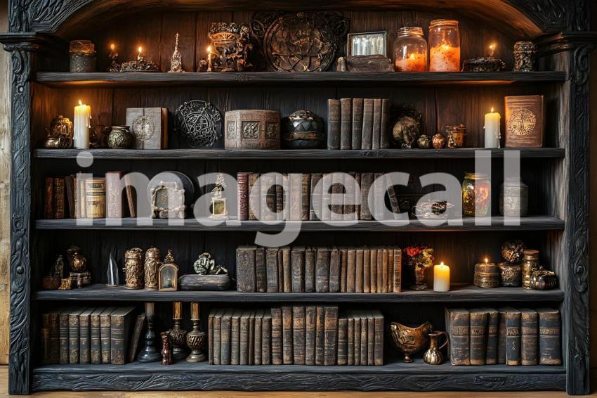 070 enchanted bookshelf 125 backdrops b25064