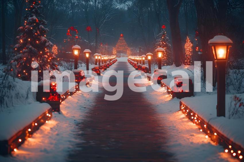 054 christmas park scene 65 backdrops b25088