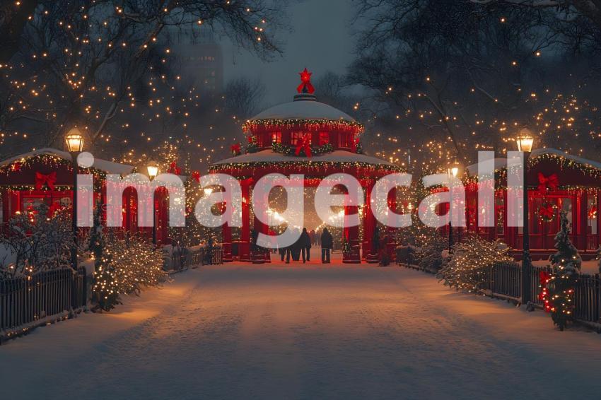 041 christmas park scene 65 backdrops b25088