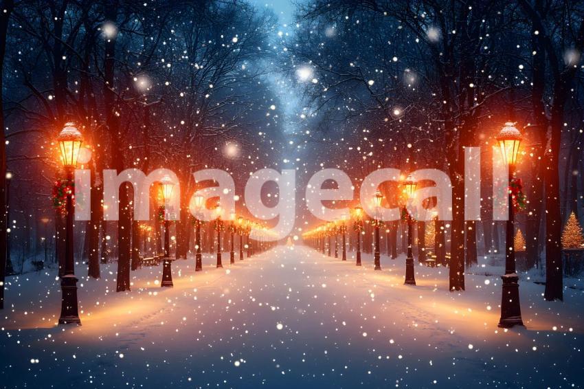 044 christmas park scene 65 backdrops b25088