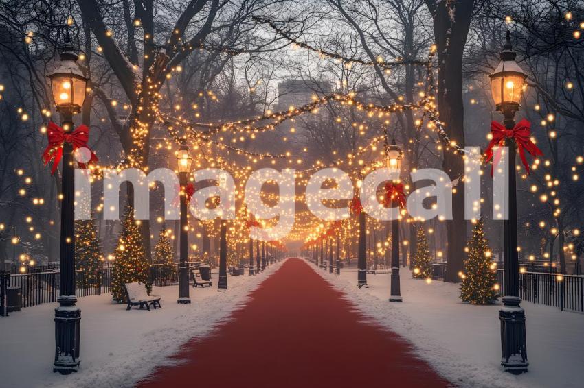 025 christmas park scene 65 backdrops b25088