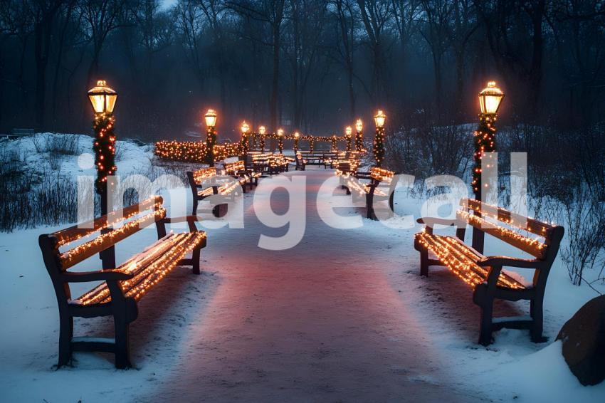 029 christmas park scene 65 backdrops b25088