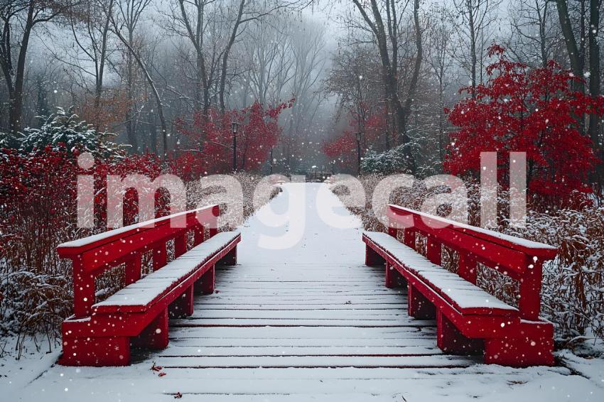 036 christmas park scene 65 backdrops b25088